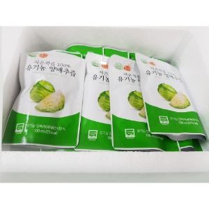[녹색식품]저온착즙100% 유기농 양배추즙 100ml 50포